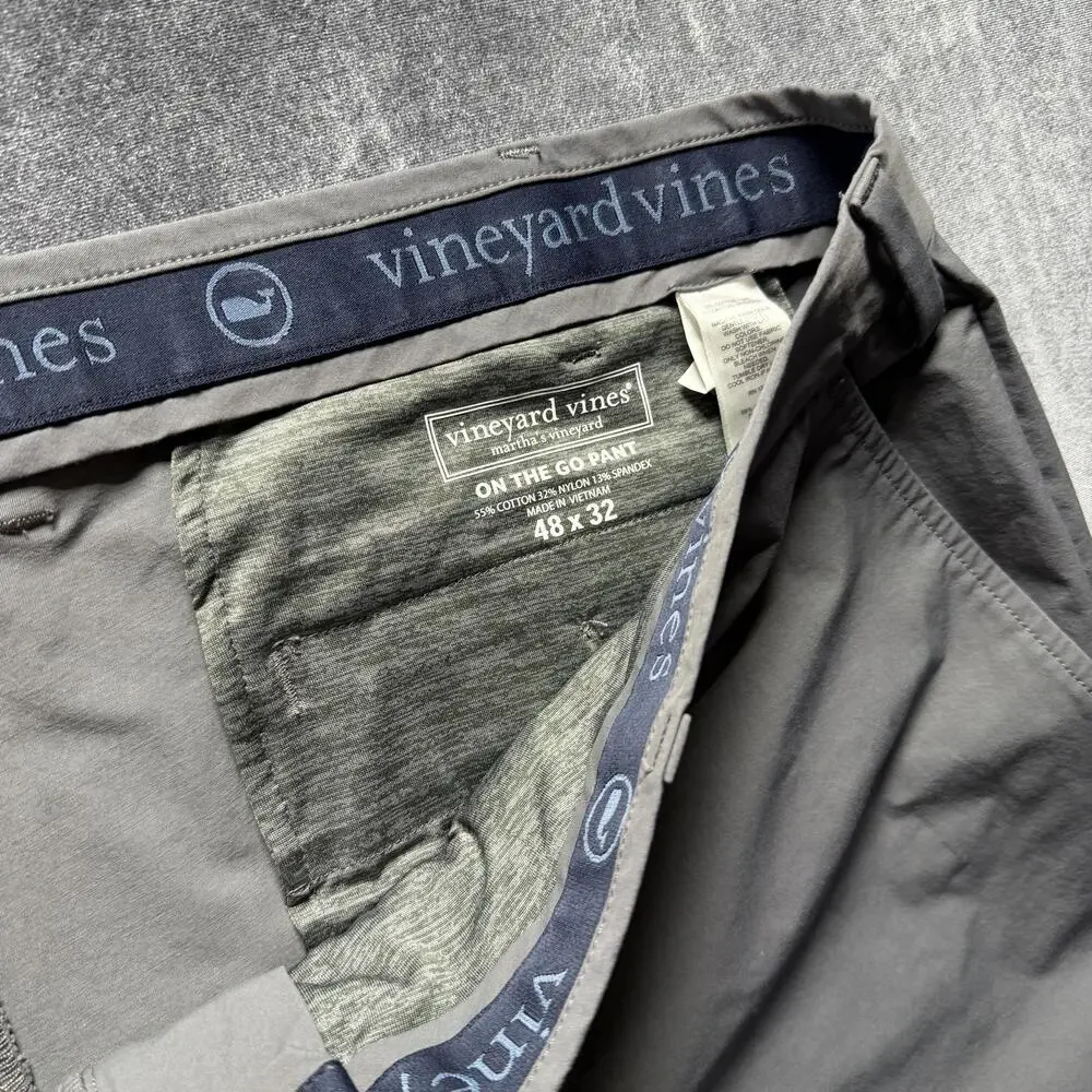 Vineyard Vines Chino Pants Mens 48x32 Gray On The Go Stretch Big & Tall